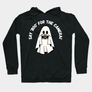 Say 'boo' for the camera! Cute halloween photographer ghost Hoodie